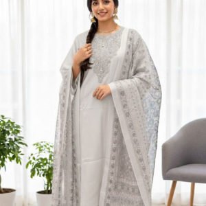 Embroidered Chiffon three piece