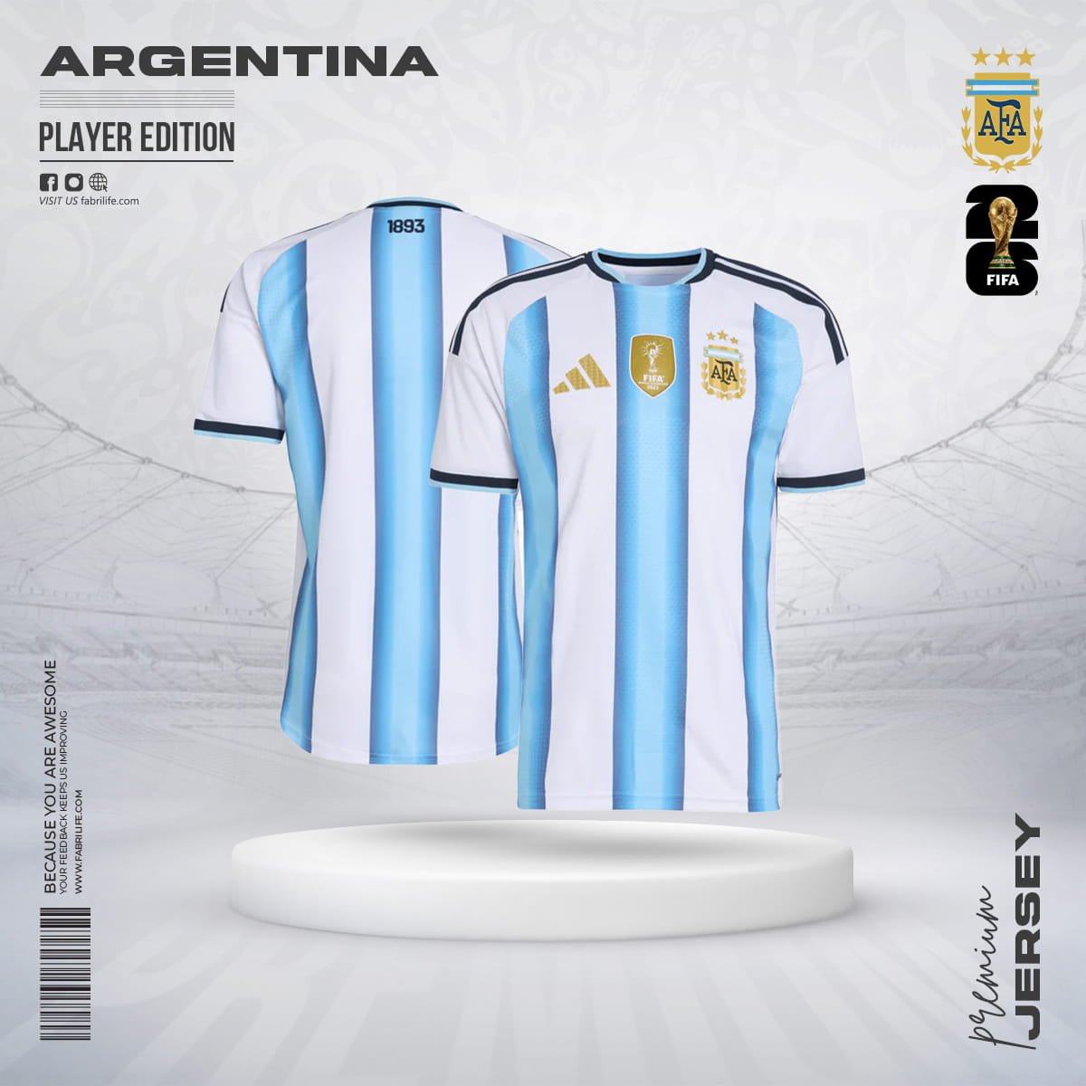 Argentina 2026 World Cup Home Jersey - Player Edition