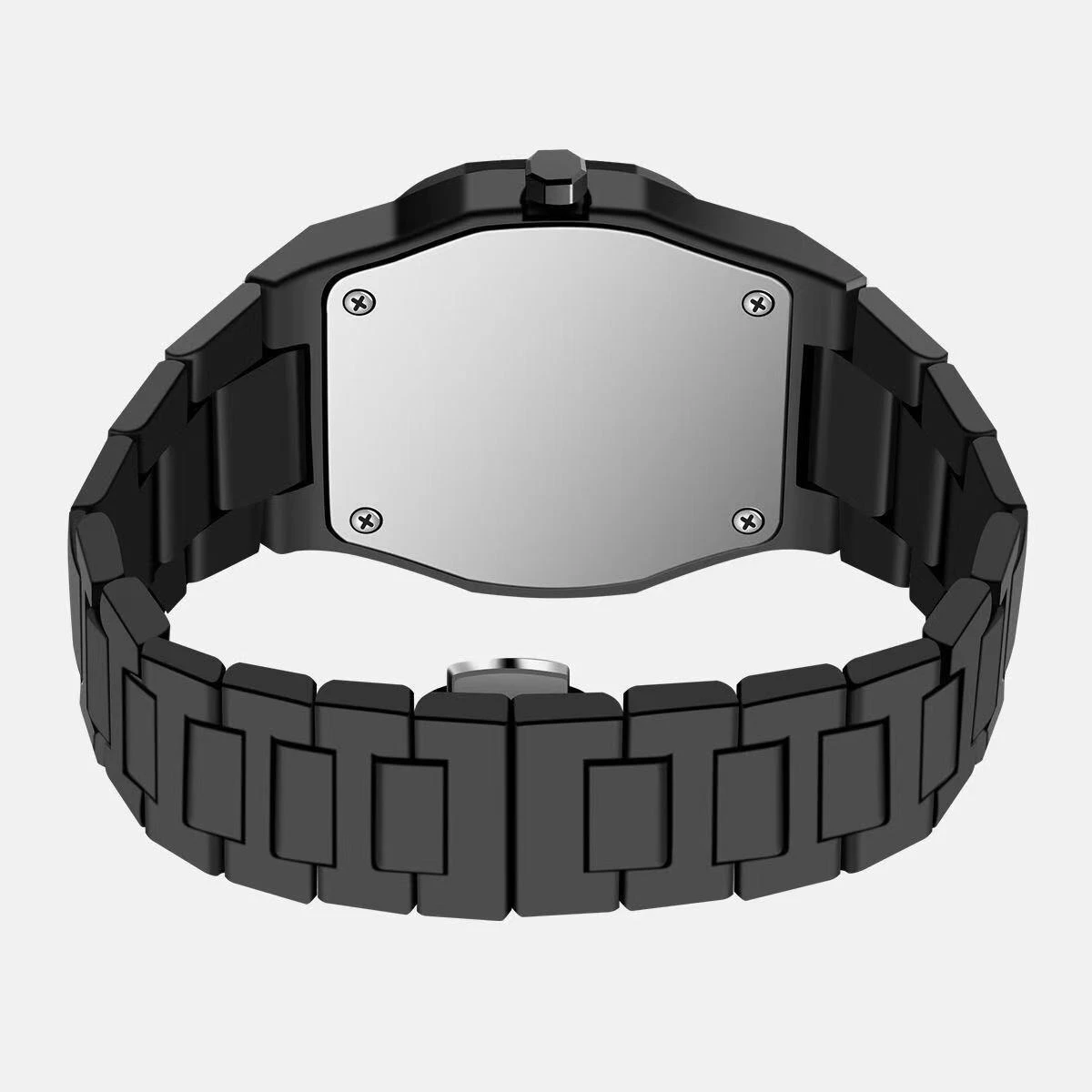 Arabic Digital Plastic Carbon Fiber body Strap Quartz Men's Watch Casual Resistant - Black & White - Image 2