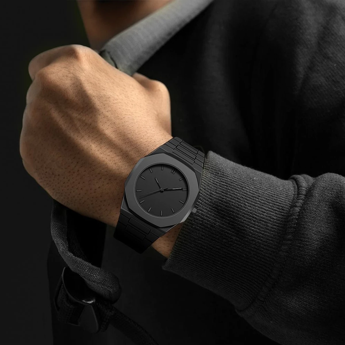 Premium Black Aura Watch & Sunglass Combo - Image 2