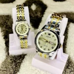 OLEVS 9989 Luxury Water Resistant-white Couple Watch