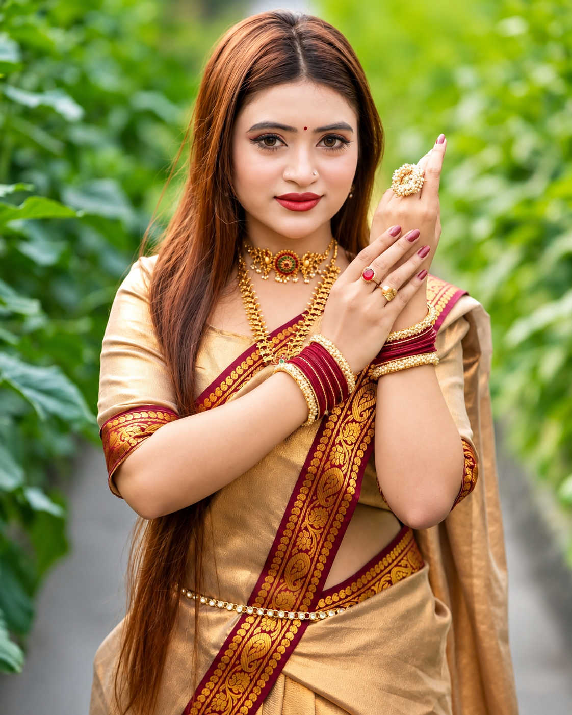 লামা সিল্ক শাড়ি