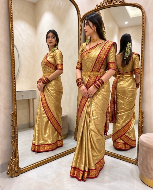 প্রিমিয়াম লামা সিল্ক শাড়ি