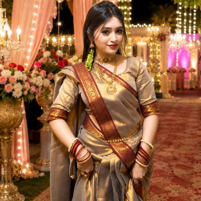প্রিমিয়াম লামা সিল্ক শাড়ি - Image 2