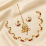 Gold Moon Kundan Pearl Jewellery Set