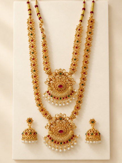 Gold-Plated Kundan Necklace Set
